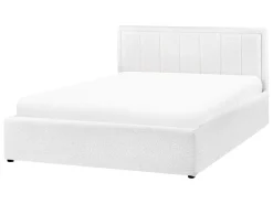 Letto contenitore Bouclé MONTLAUR 140 x 200 cm Bianco