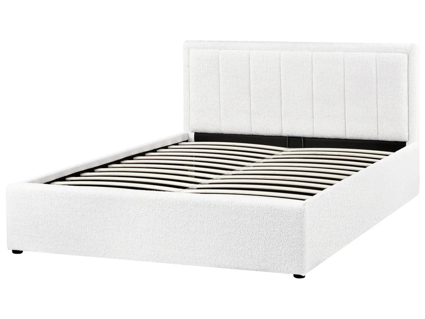 Letto contenitore Bouclé MONTLAUR 140 x 200 cm Bianco