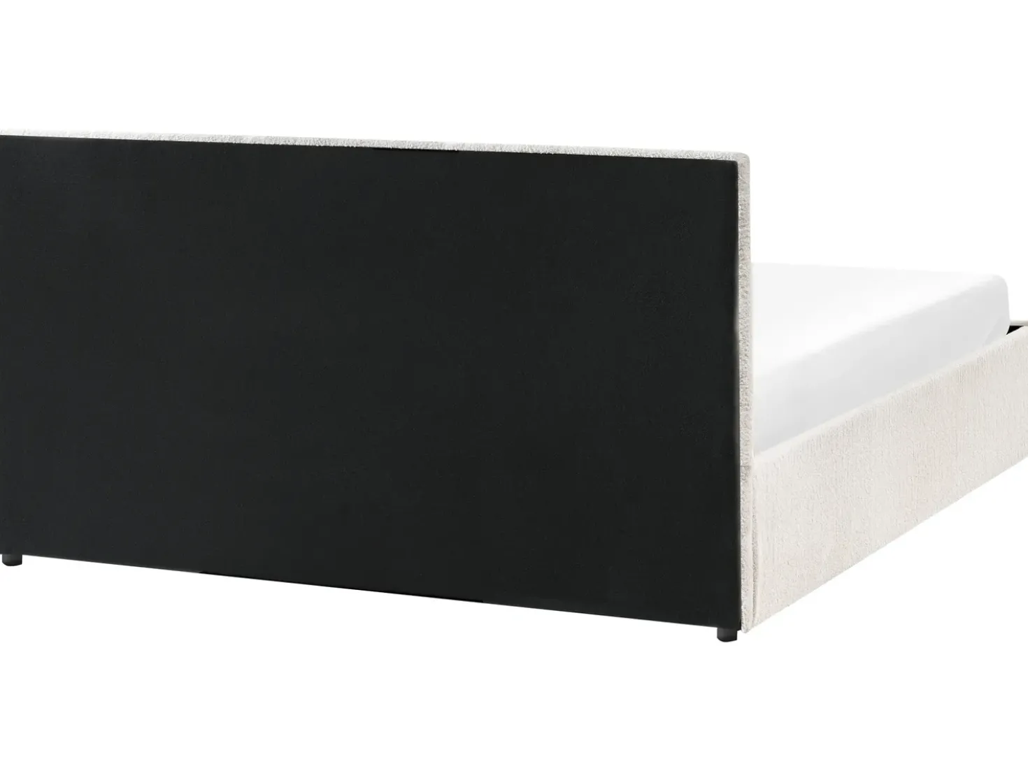 Letto contenitore Bouclé MASSOGNES 160 x 200 cm Bianco sporco
