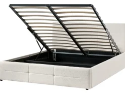 Letto contenitore Bouclé MASSOGNES 160 x 200 cm Bianco sporco