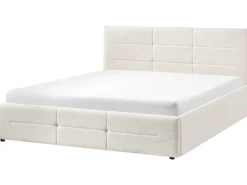 Letto contenitore Bouclé MASSOGNES 160 x 200 cm Bianco sporco