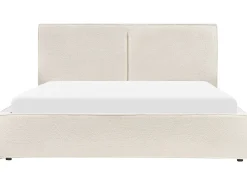 Letto contenitore Bouclé MOISSAC 160 x 200 cm Bianco sporco