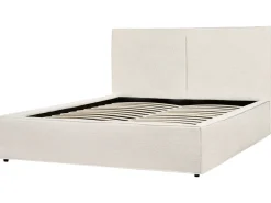 Letto contenitore Bouclé MOISSAC 160 x 200 cm Bianco sporco