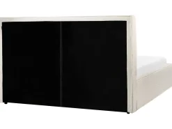 Letto contenitore Bouclé MOISSAC 160 x 200 cm Bianco sporco