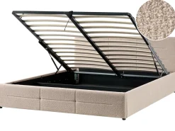 Letto contenitore Bouclé MASSOGNES 180 x 200 cm Beige