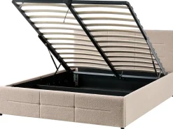 Letto contenitore Bouclé MASSOGNES 140 x 200 cm Beige