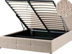 Letto contenitore Bouclé MASSOGNES 140 x 200 cm Beige