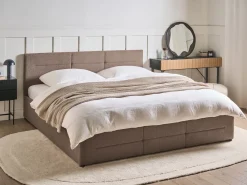 Letto contenitore Bouclé MASSOGNES 180 x 200 cm Tortora