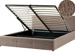 Letto contenitore Bouclé MASSOGNES 180 x 200 cm Tortora