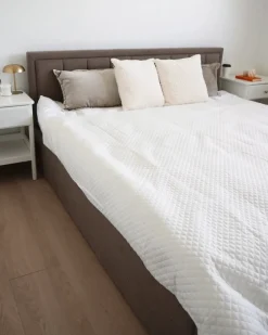 Letto contenitore Bouclé MONTLAUR 180 x 200 cm Tortora