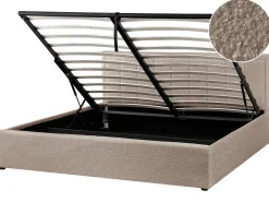Letto contenitore Bouclé MONTLAUR 180 x 200 cm Tortora