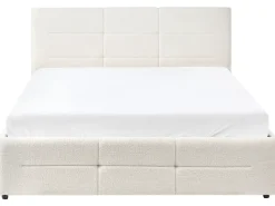 Letto contenitore Bouclé MASSOGNES 140 x 200 cm Bianco sporco