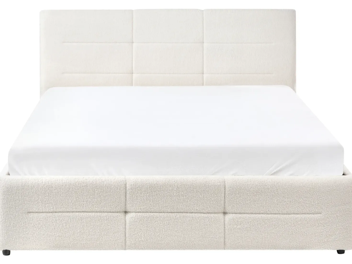 Letto contenitore Bouclé MASSOGNES 140 x 200 cm Bianco sporco