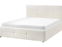 Letto contenitore Bouclé MASSOGNES 140 x 200 cm Bianco sporco