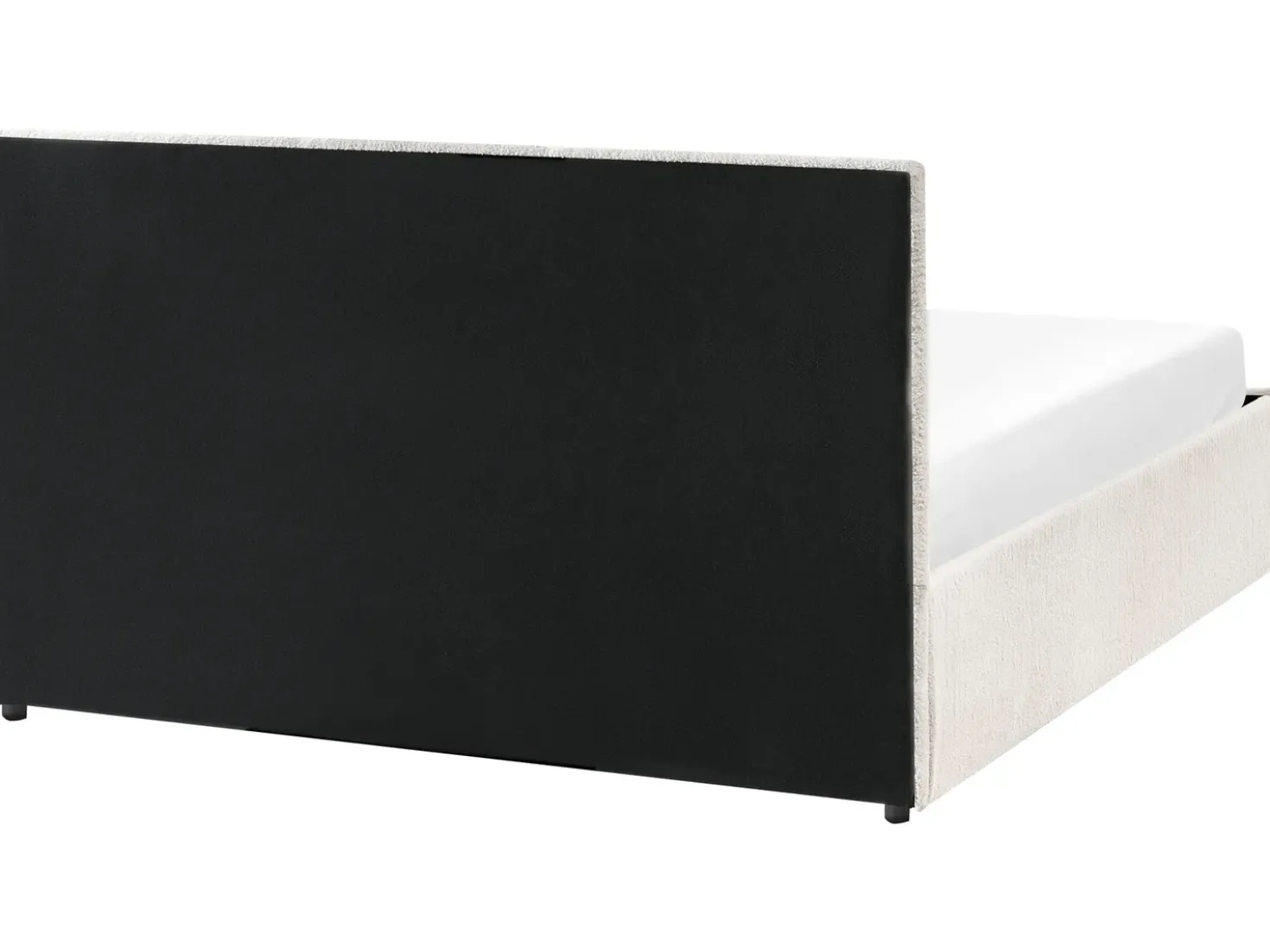 Letto contenitore Bouclé MASSOGNES 140 x 200 cm Bianco sporco