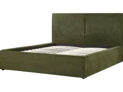 Letto contenitore Bouclé MOISSAC 160 x 200 cm Verde scuro