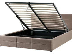 Letto contenitore Bouclé MASSOGNES 160 x 200 cm Tortora
