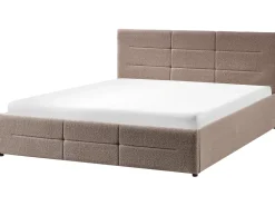 Letto contenitore Bouclé MASSOGNES 160 x 200 cm Tortora