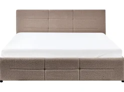 Letto contenitore Bouclé MASSOGNES 160 x 200 cm Tortora