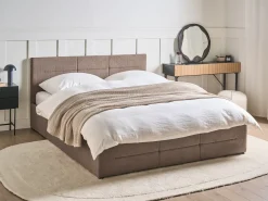Letto contenitore Bouclé MASSOGNES 160 x 200 cm Tortora
