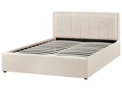 Letto contenitore Bouclé MONTLAUR 140 x 200 cm Beige