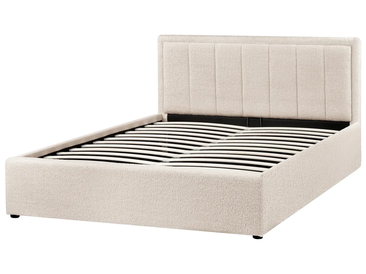 Letto contenitore Bouclé MONTLAUR 140 x 200 cm Beige