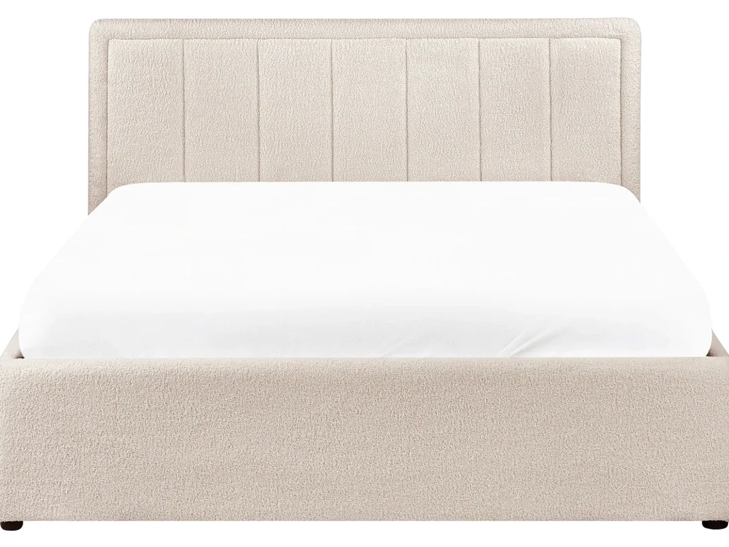 Letto contenitore Bouclé MONTLAUR 140 x 200 cm Beige