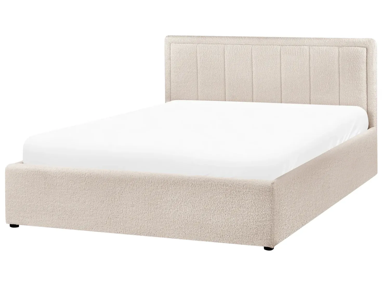 Letto contenitore Bouclé MONTLAUR 140 x 200 cm Beige