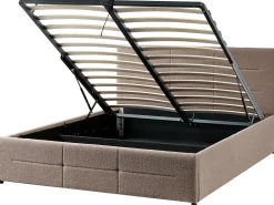 Letto contenitore Bouclé MASSOGNES 140 x 200 cm Tortora