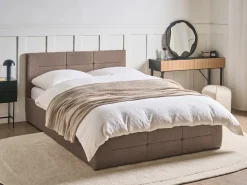 Letto contenitore Bouclé MASSOGNES 140 x 200 cm Tortora