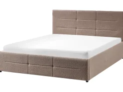 Letto contenitore Bouclé MASSOGNES 140 x 200 cm Tortora