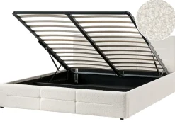Letto contenitore Bouclé MASSOGNES 180 x 200 cm Bianco sporco
