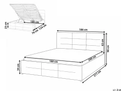 Letto contenitore Bouclé MASSOGNES 180 x 200 cm Bianco sporco