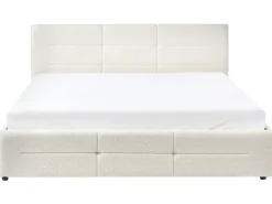 Letto contenitore Bouclé MASSOGNES 180 x 200 cm Bianco sporco