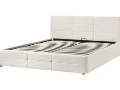 Letto contenitore Bouclé MASSOGNES 180 x 200 cm Bianco sporco