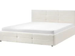 Letto contenitore Bouclé MASSOGNES 180 x 200 cm Bianco sporco