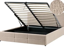 Letto contenitore Bouclé MASSOGNES 160 x 200 cm Beige