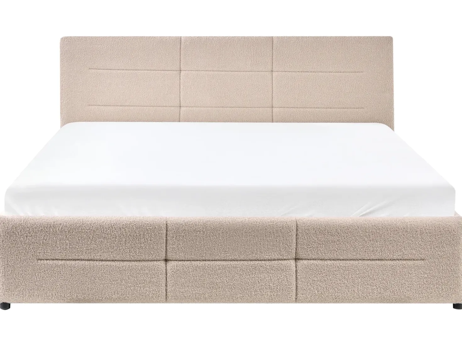Letto contenitore Bouclé MASSOGNES 160 x 200 cm Beige