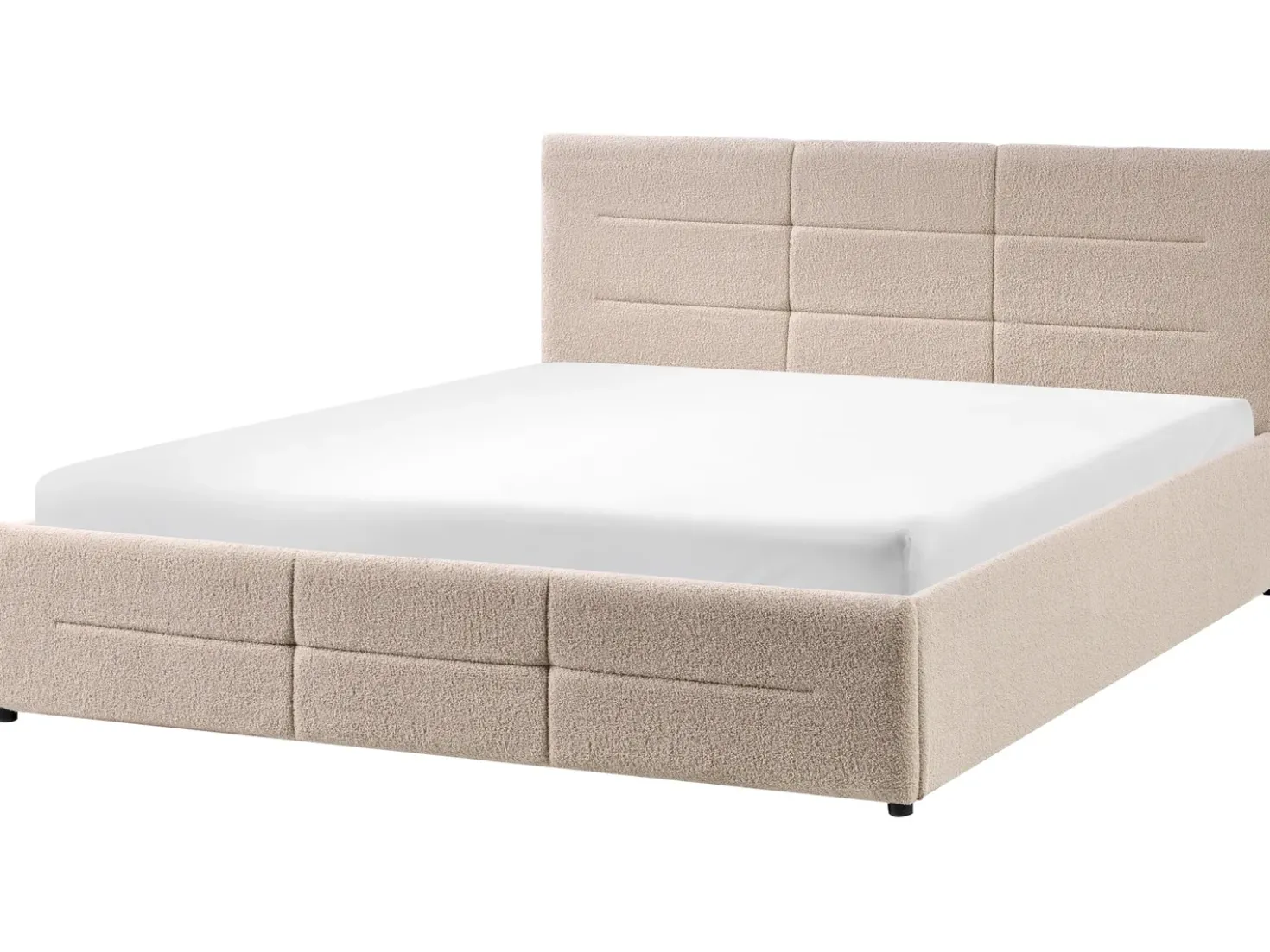 Letto contenitore Bouclé MASSOGNES 160 x 200 cm Beige