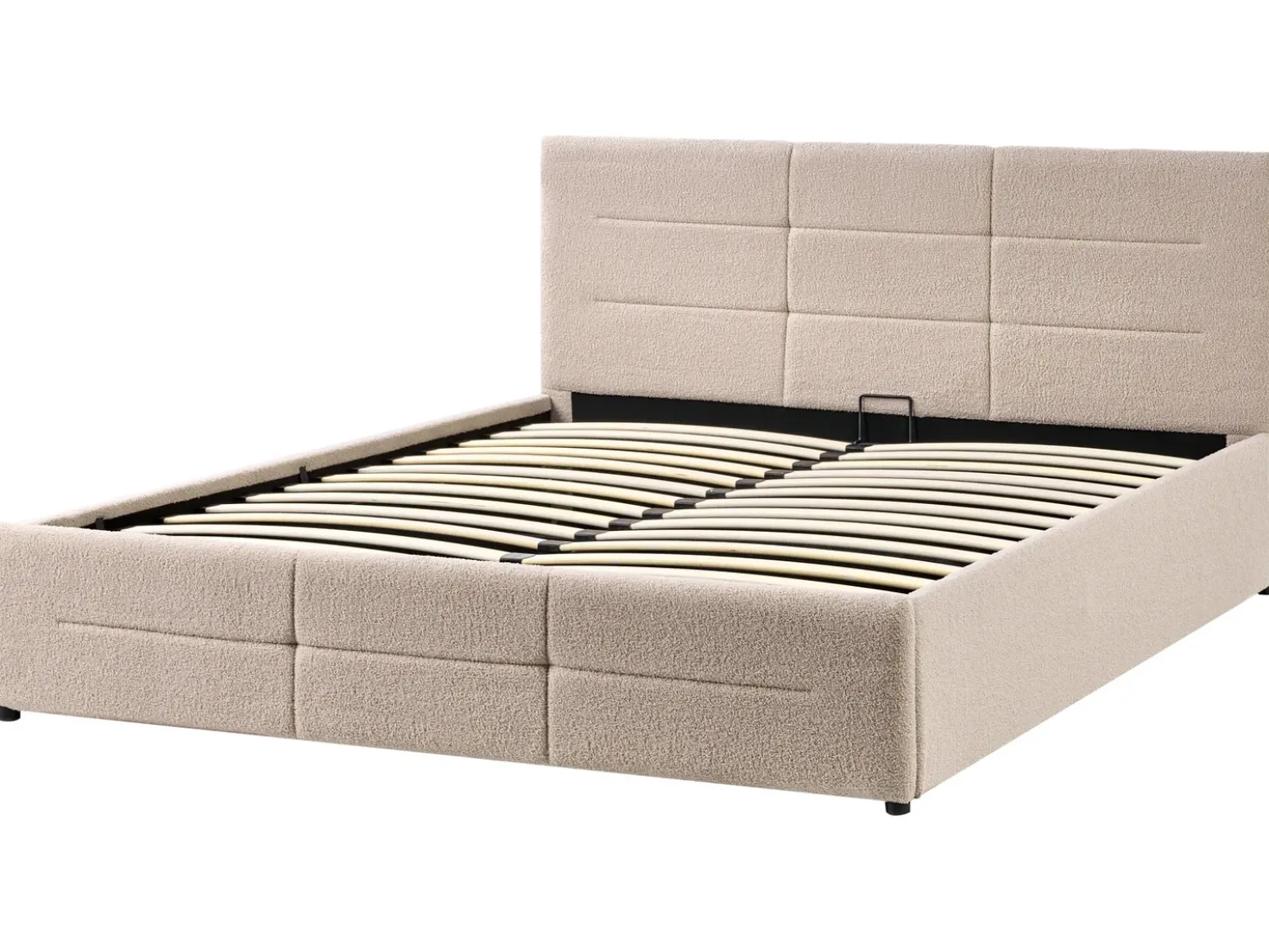 Letto contenitore Bouclé MASSOGNES 160 x 200 cm Beige