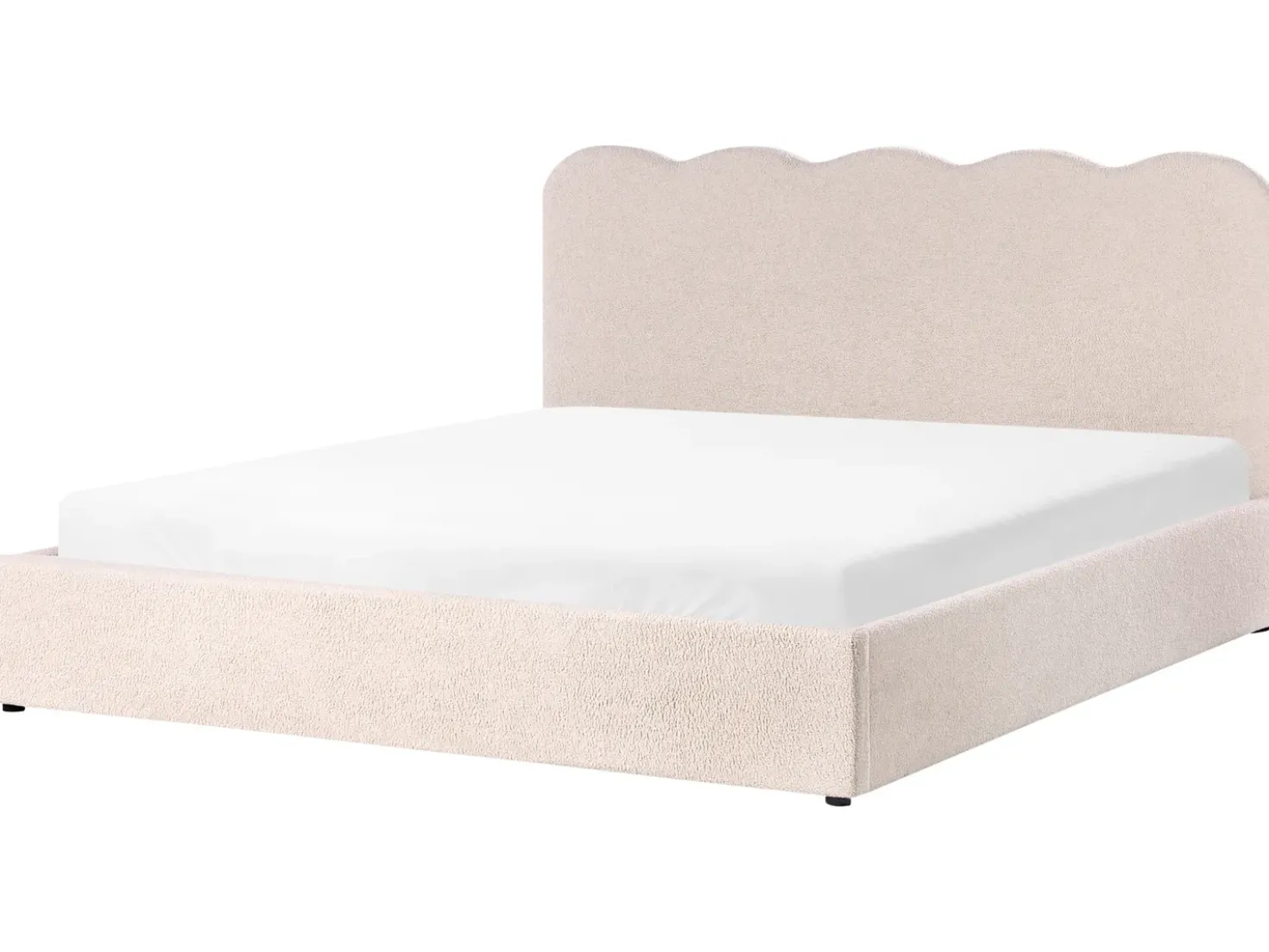 Letto contenitore Bouclé NANTERRE 180 x 200 cm Beige