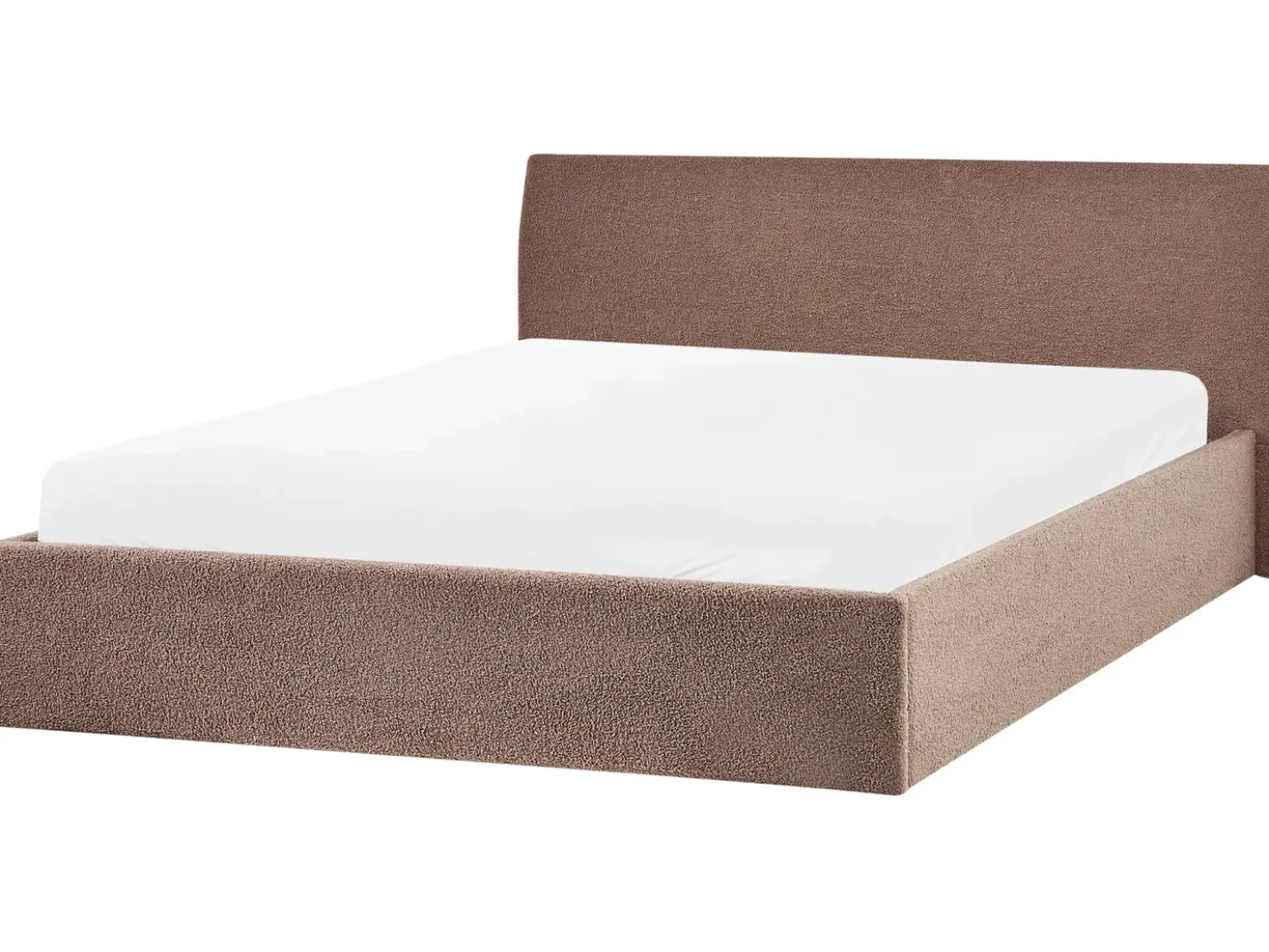 Letto contenitore Bouclé ORBEY 180 x 200 cm Marrone