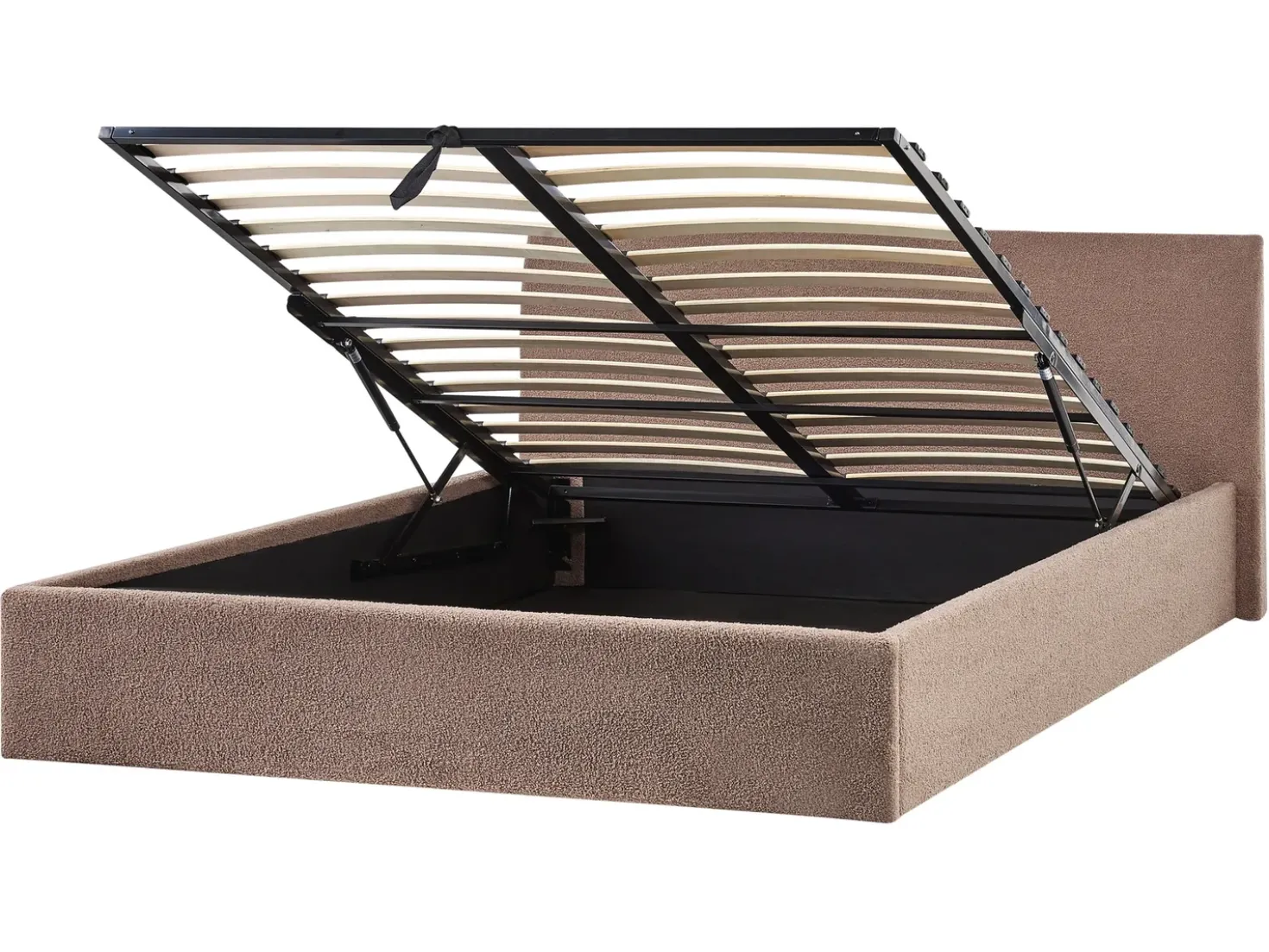 Letto contenitore Bouclé ORBEY 180 x 200 cm Marrone