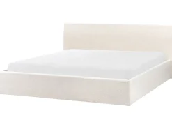 Letto contenitore Bouclé ORBEY 180 x 200 cm Bianco sporco