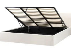 Letto contenitore Bouclé ORBEY 180 x 200 cm Bianco sporco