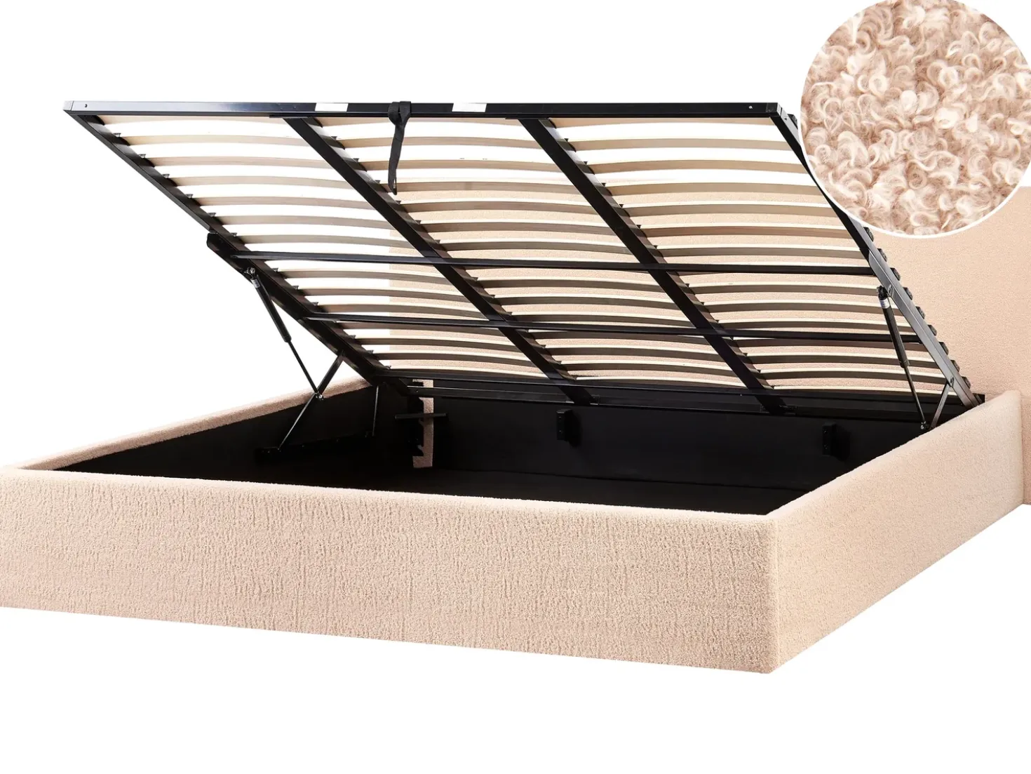 Letto contenitore Bouclé ORBEY 180 x 200 cm Beige