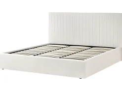 Letto contenitore Bouclé VION 180 x 200 cm Bianco sporco