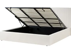 Letto contenitore Bouclé VION 180 x 200 cm Bianco sporco