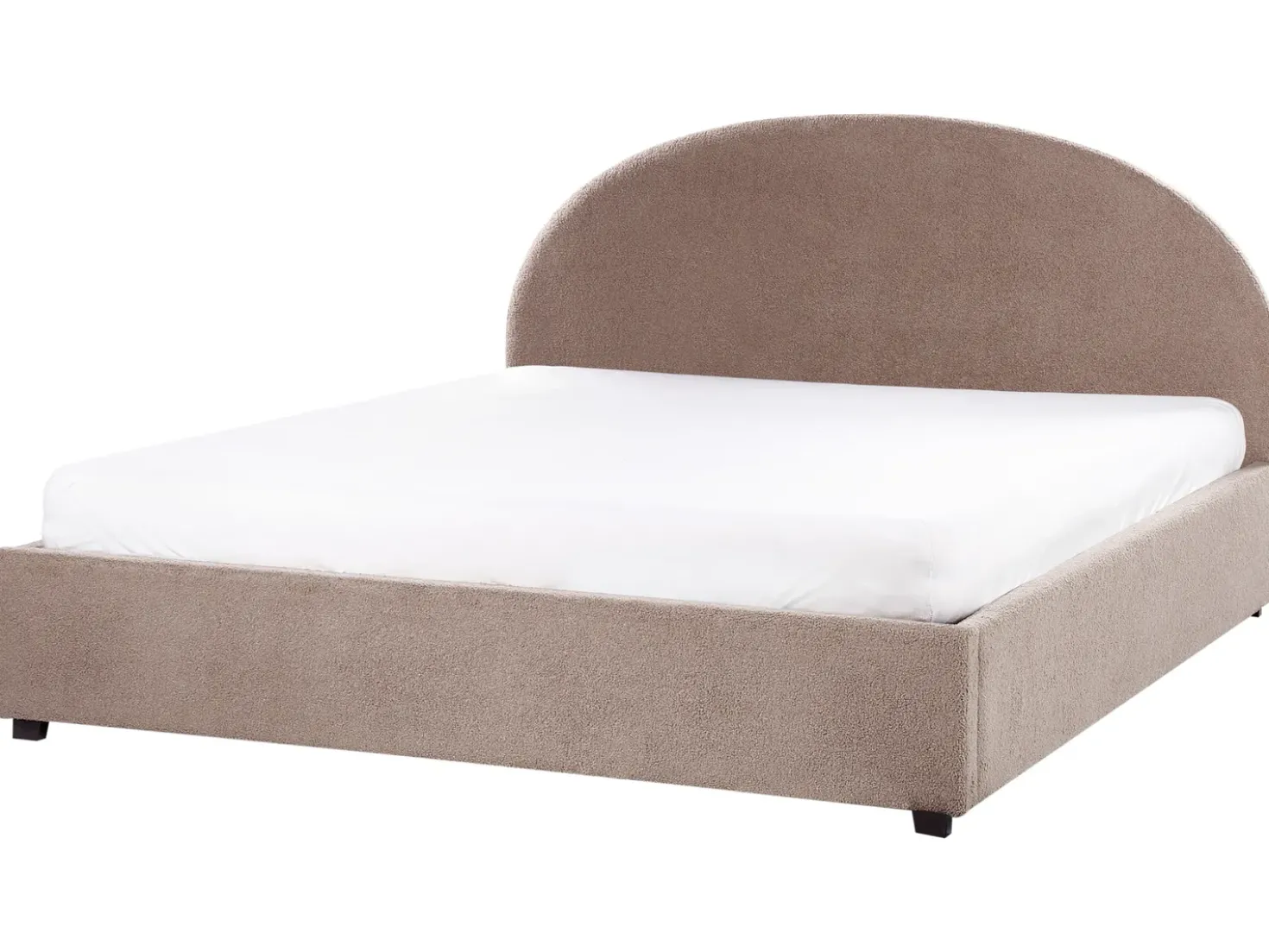 Letto contenitore Bouclé VAUCLUSE 180 x 200 cm Tortora