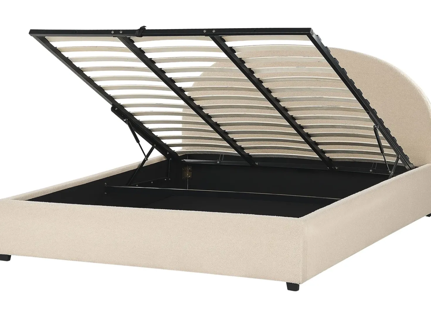 Letto contenitore Bouclé VAUCLUSE 180 x 200 cm Beige